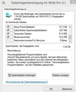 Upgrade Windows 10 Vorbereitung - Datenträgerbereinigung